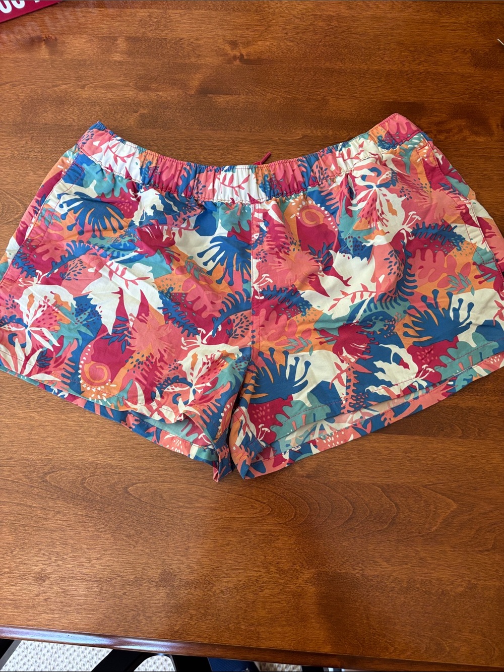 Patagonia Women's Tropical Coral Blue Print Athletic Shorts